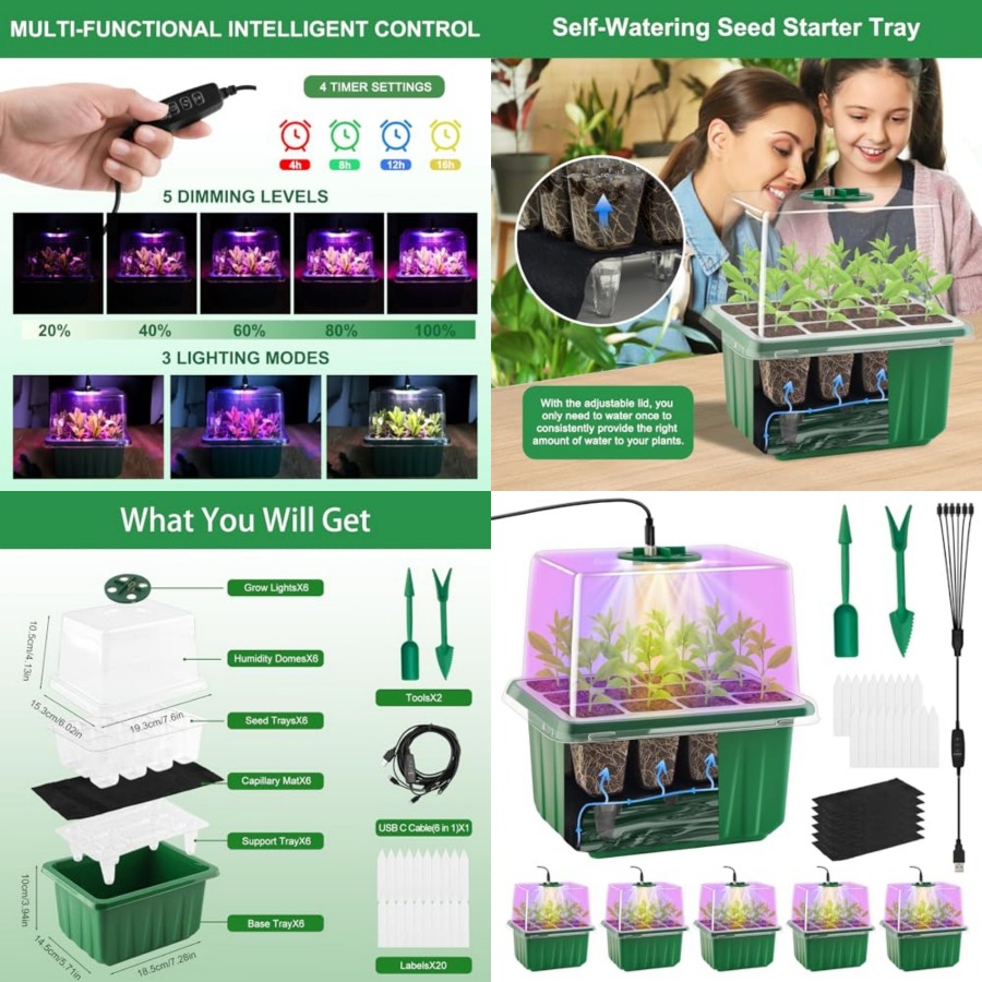 Greenhouse Mini Indoor - Kit de Iniciação de Sementes com