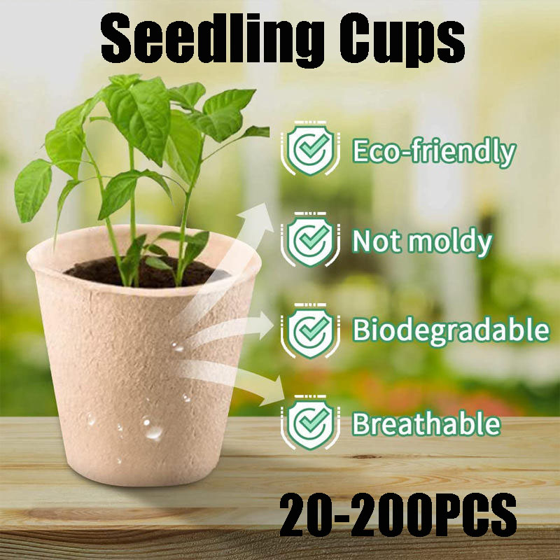 Seed Starter Trays - Vasos Redondos de Turfa para Jardim