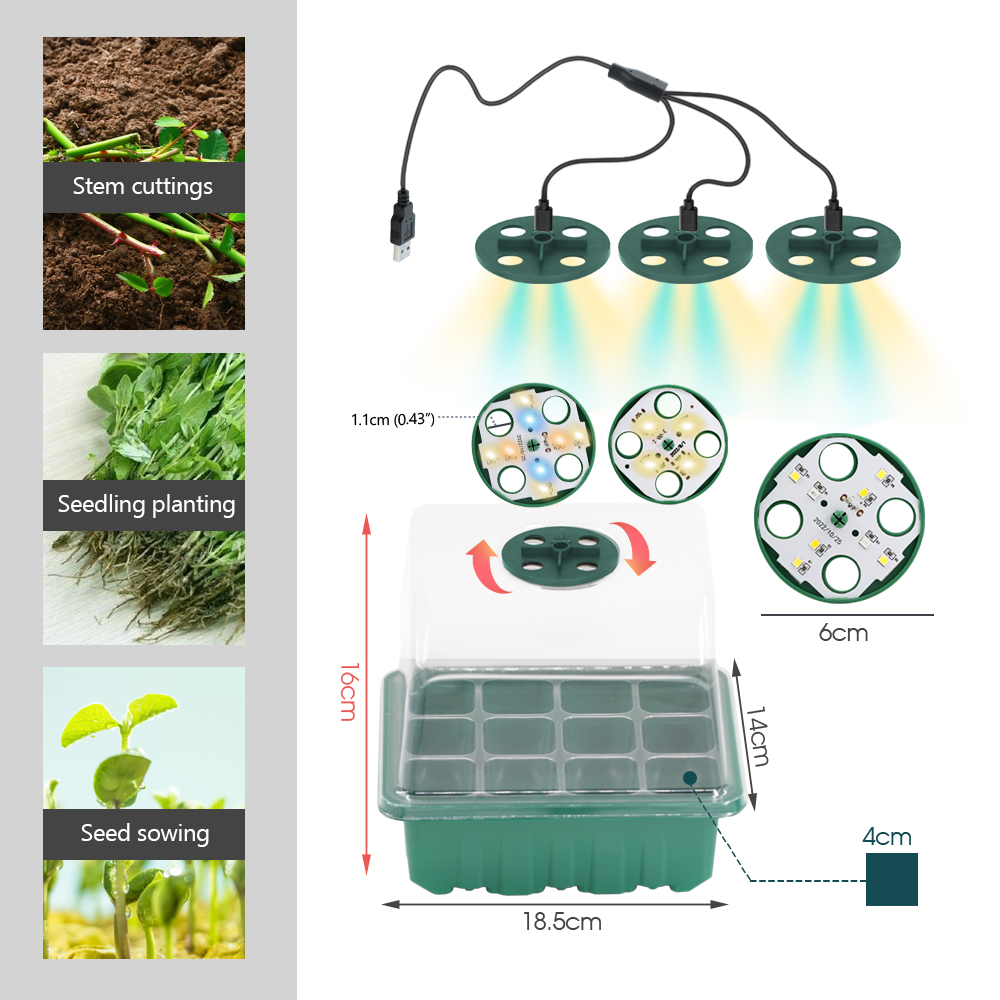 Vasos de berçário led com luz  - Seed Starter Trays avaliação e preço